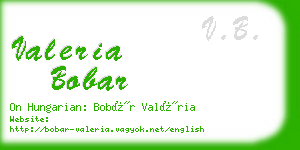 valeria bobar business card